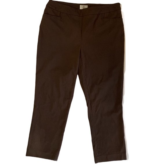Chico's M 8 1 So Slimming Cropped Pants Brown - Picture 1 of 4